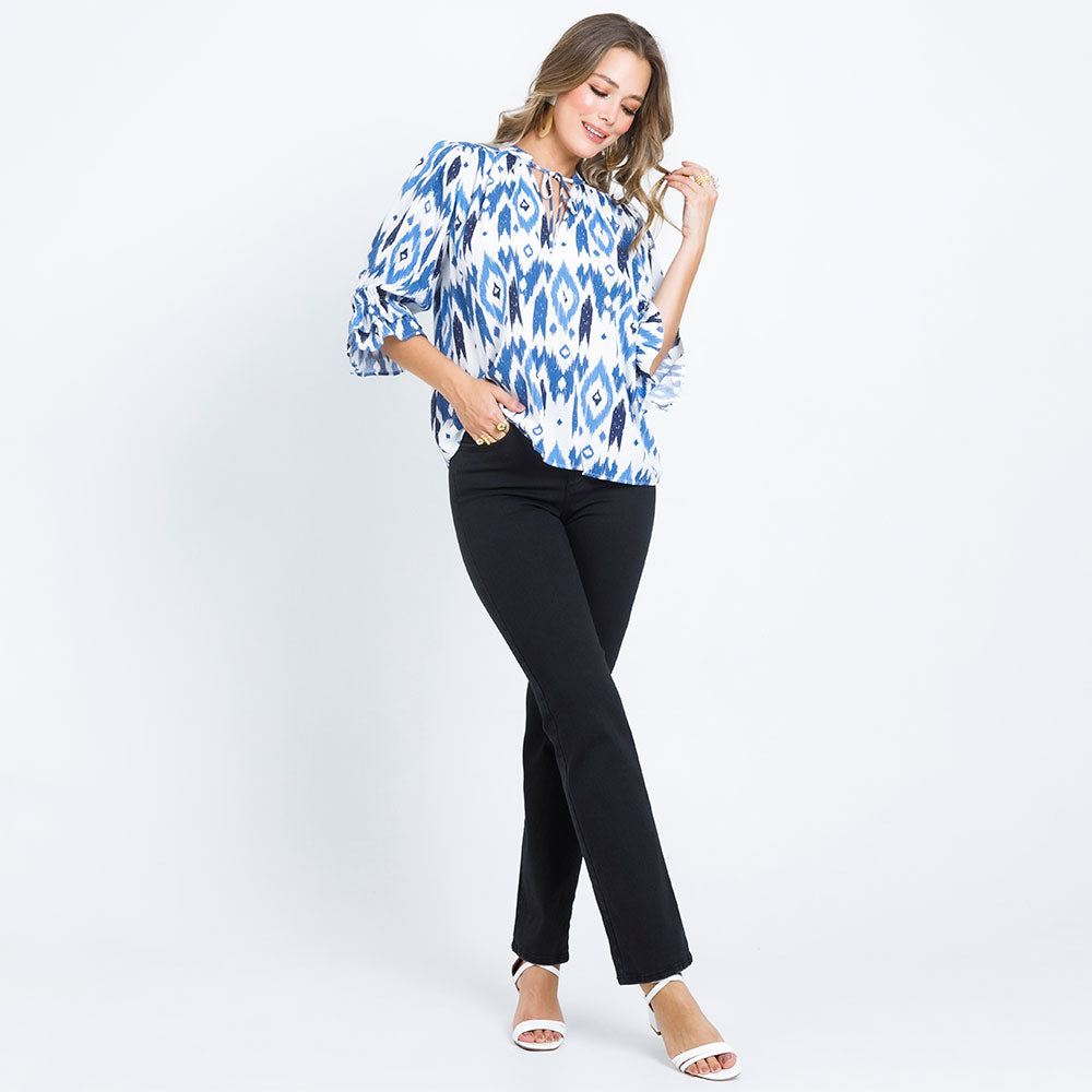 BLUSA MANGA 3/4 CON BOLERO CUELLO NER¨²