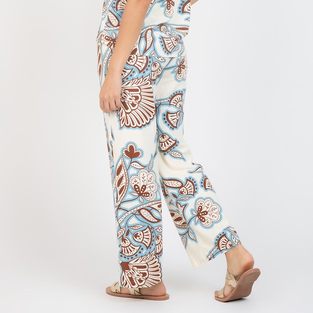 PANTAL¨®N ESTAMPADO SILUETA RECTA CRUDO