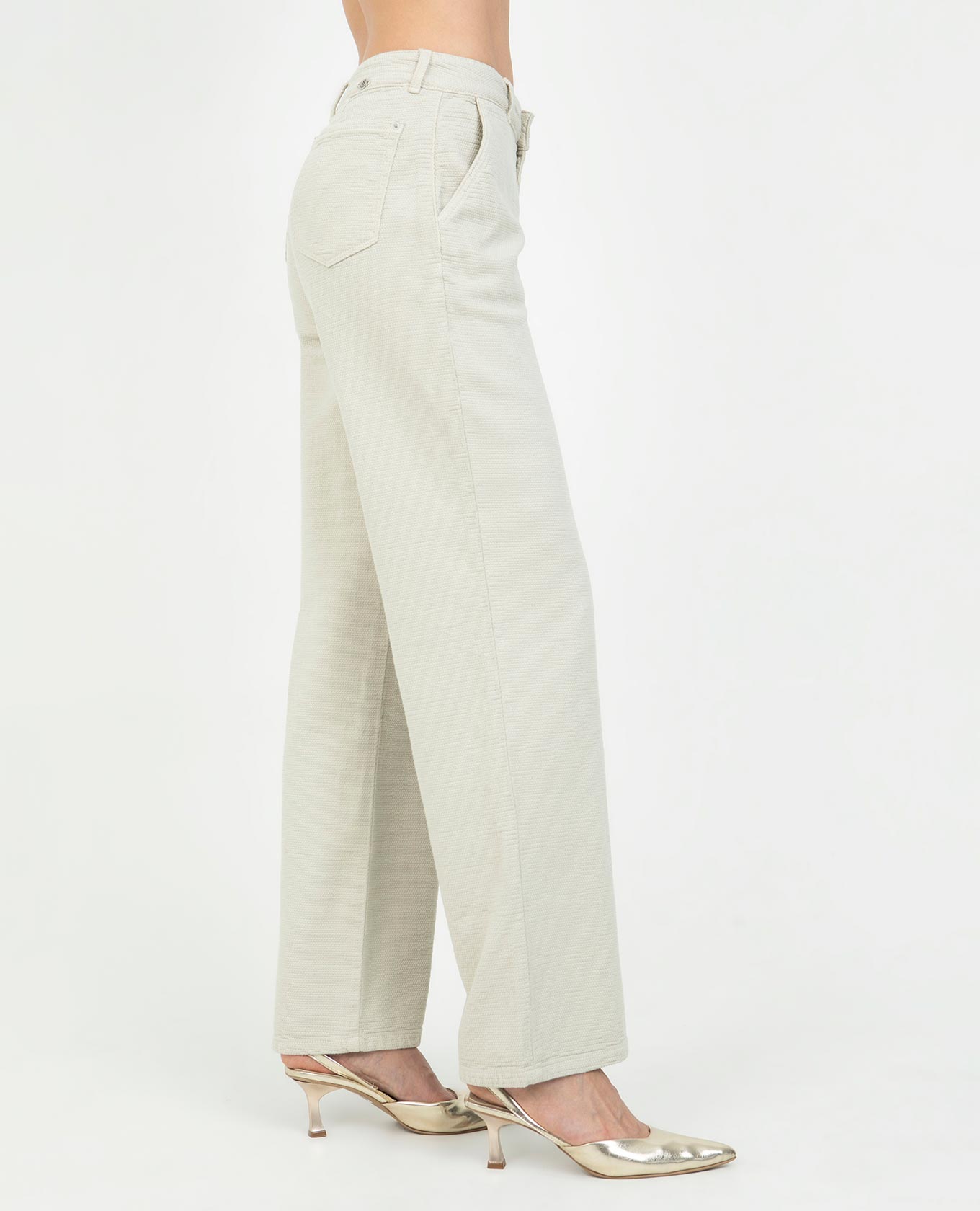 PANTAL¨®N WIDE LEG PARA MUJER BOLSILLOS DIAGONALES EN TELA CON EFECTO