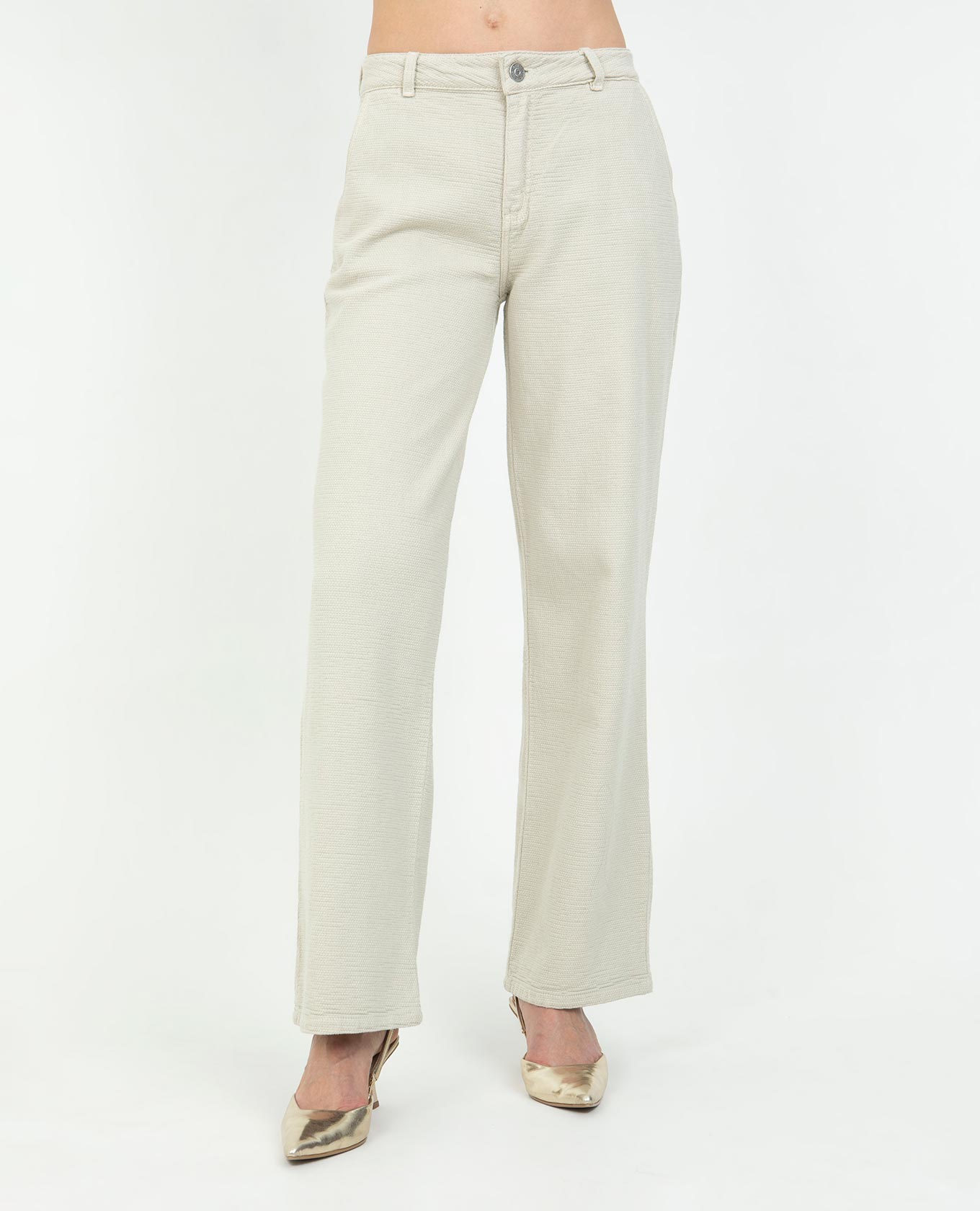 PANTAL¨®N WIDE LEG PARA MUJER BOLSILLOS DIAGONALES EN TELA CON EFECTO