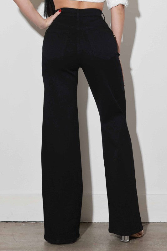 Black wide leg jean