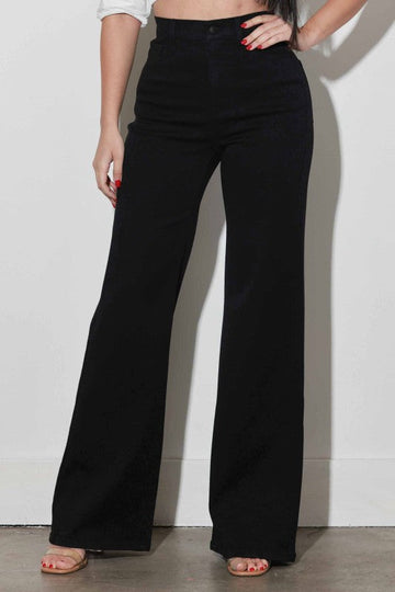 Black wide leg jean
