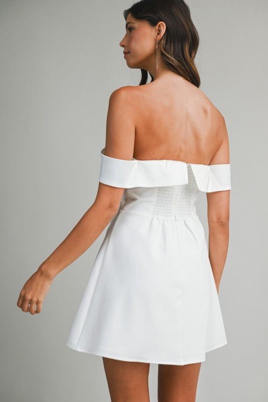 White mini dress.