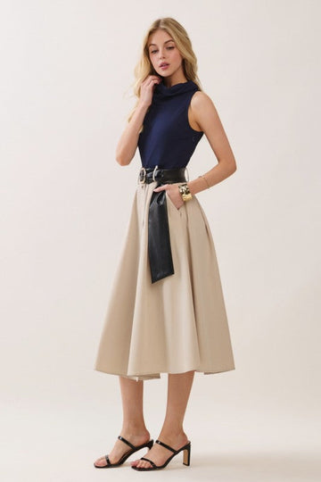 Sophisticated navy midi dress
