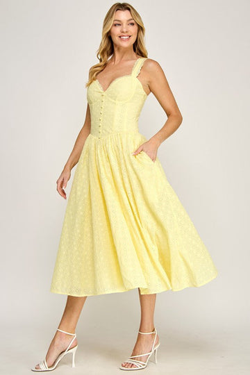Midi yellow Dress