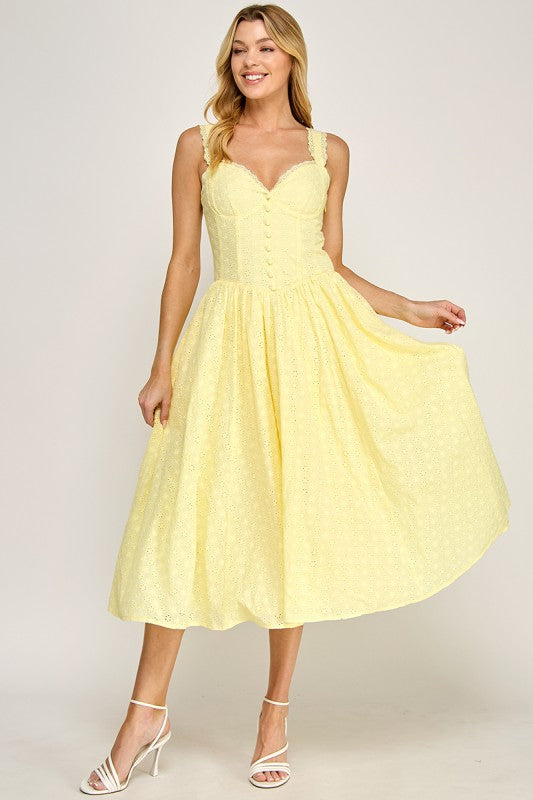 Midi yellow Dress