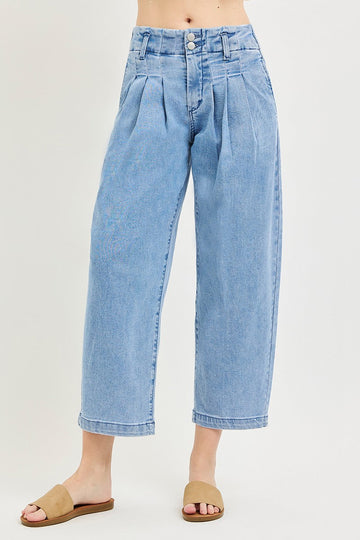 Barrel jeans.