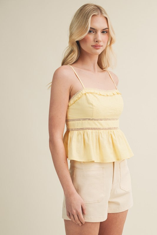 Eyelet embroidery cami top