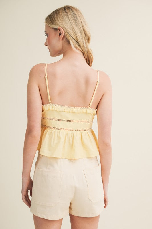 Eyelet embroidery cami top