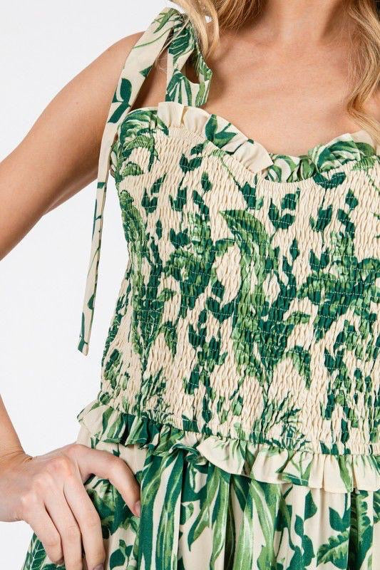 Vestido Largo Floral Verde Bighit
