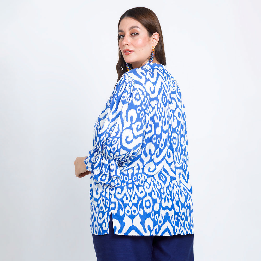 BLUSA TALLAS GRANDES CON BOLERO AZUL