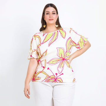 BLUSA TALLAS GRANDES ESTAMPADA CON BOLERO