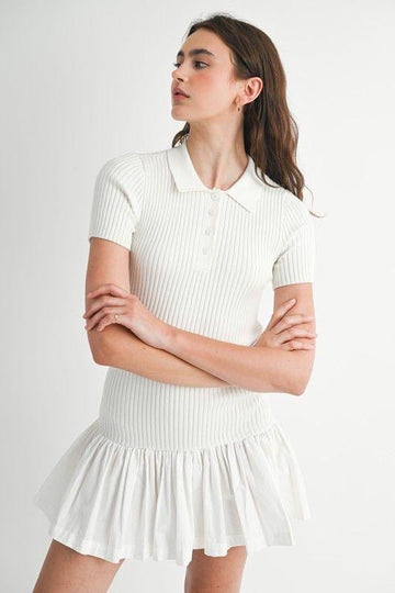 Vestido Corto Tipo Polo Mable White