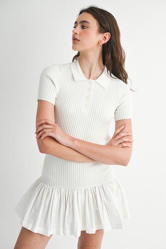 Vestido Corto Tipo Polo Mable White