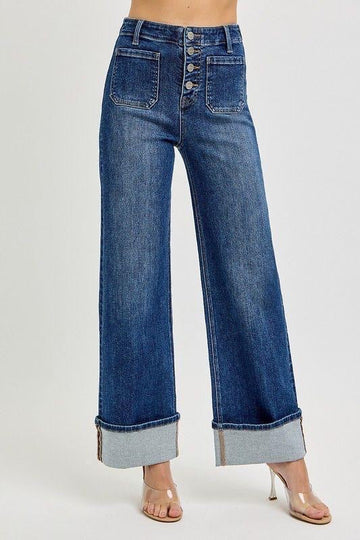 Jean Wide Leg Risen PCS Dark ¨C Denim con Actitud