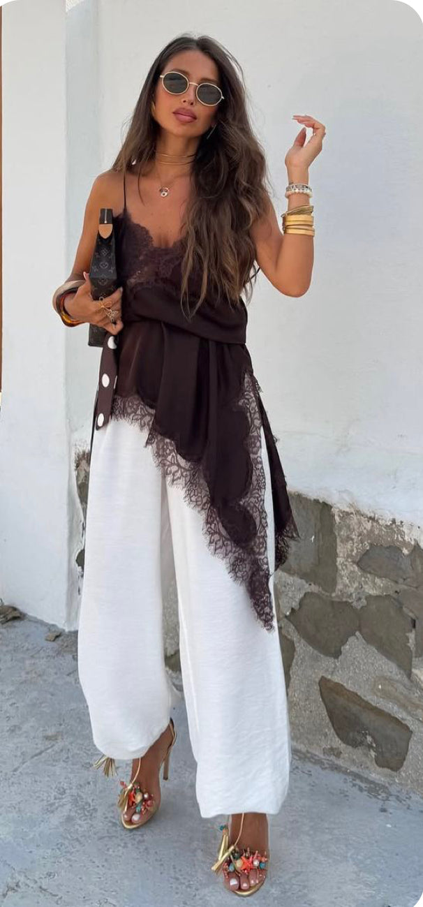Camisola Lencera Asim¨¦trica | Vestido Tipo Lencer¨ªa para Looks Urbanos y Elegantes