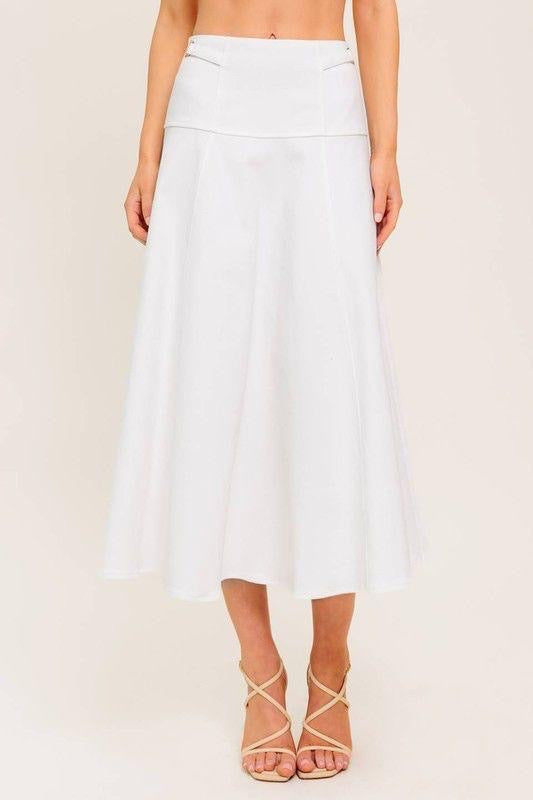Falda Midi Blanca Tomato ¨C Movimiento y Frescura Natural