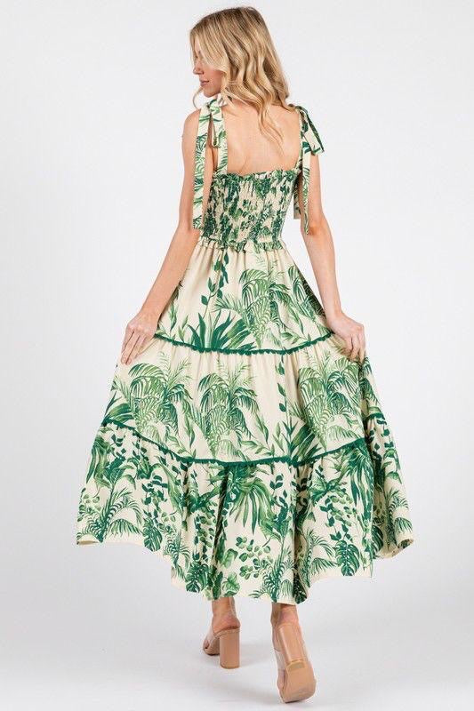 Vestido Largo Floral Verde Bighit