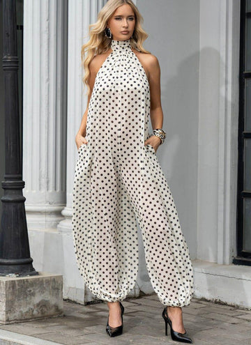 Jumpsuit Largo Halter Estampado para Mujer | Elegante, Fresco y Fluido