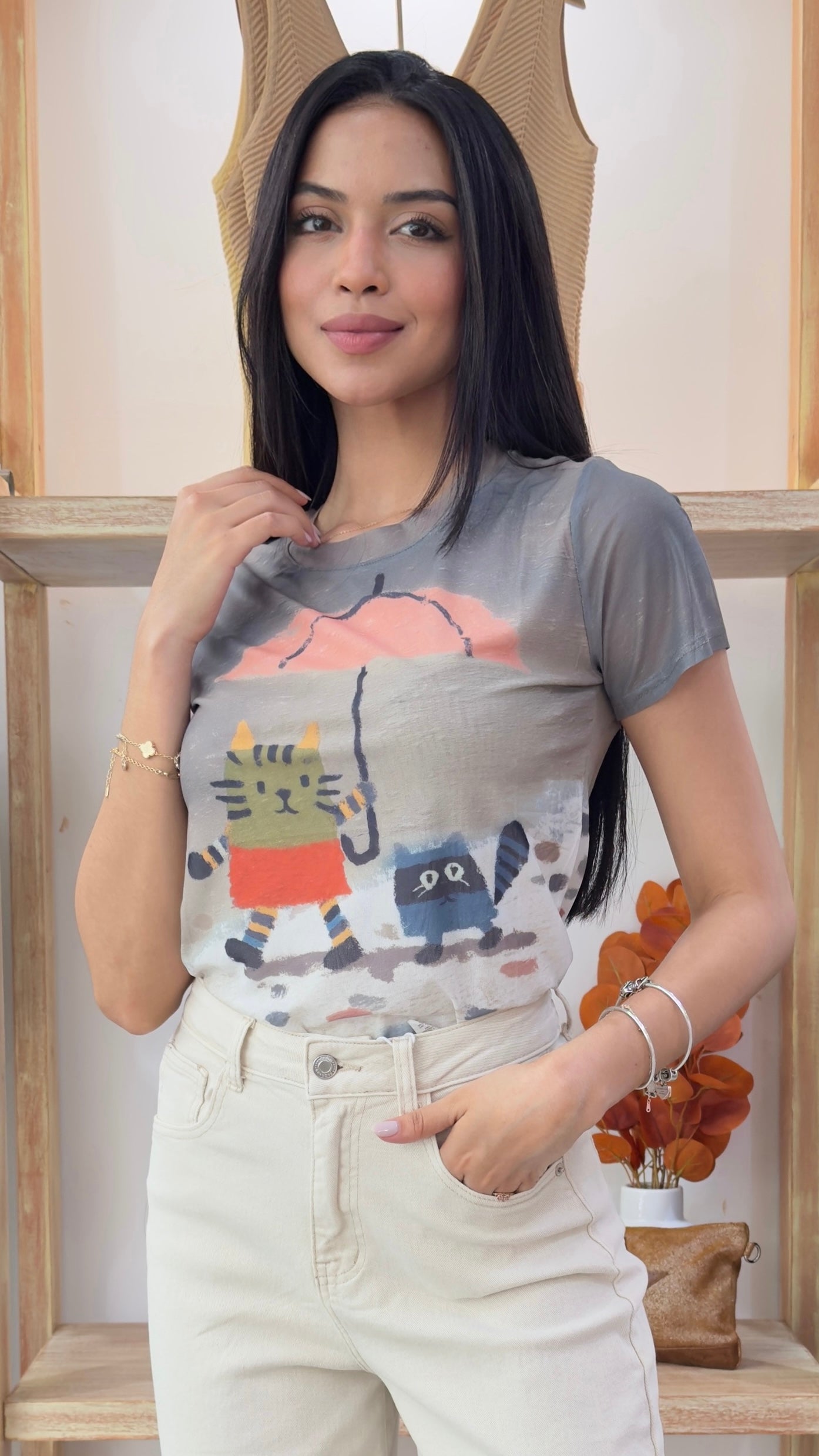 Printed cat t-shirt