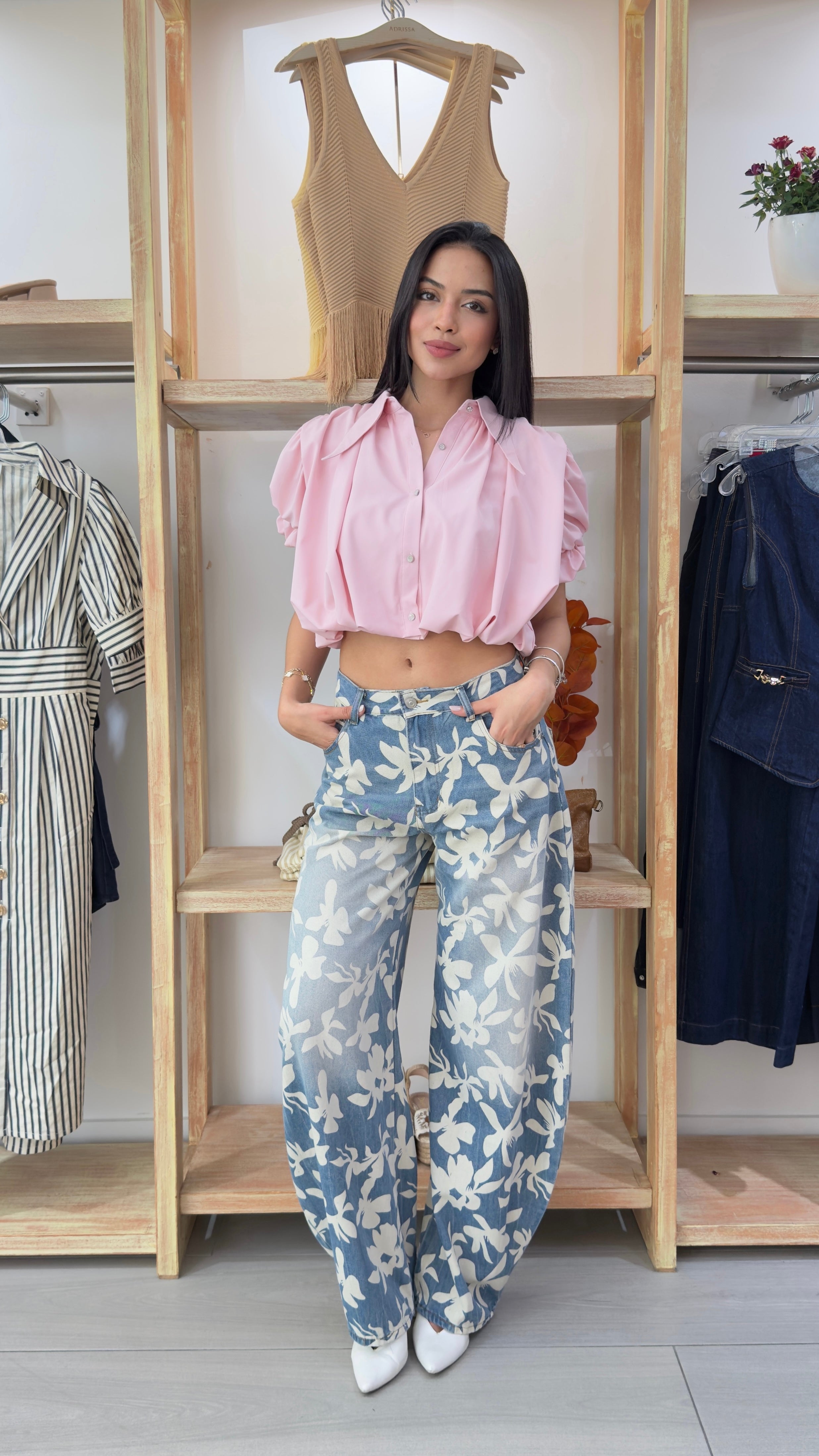 Pantal¨®n Floral Casual