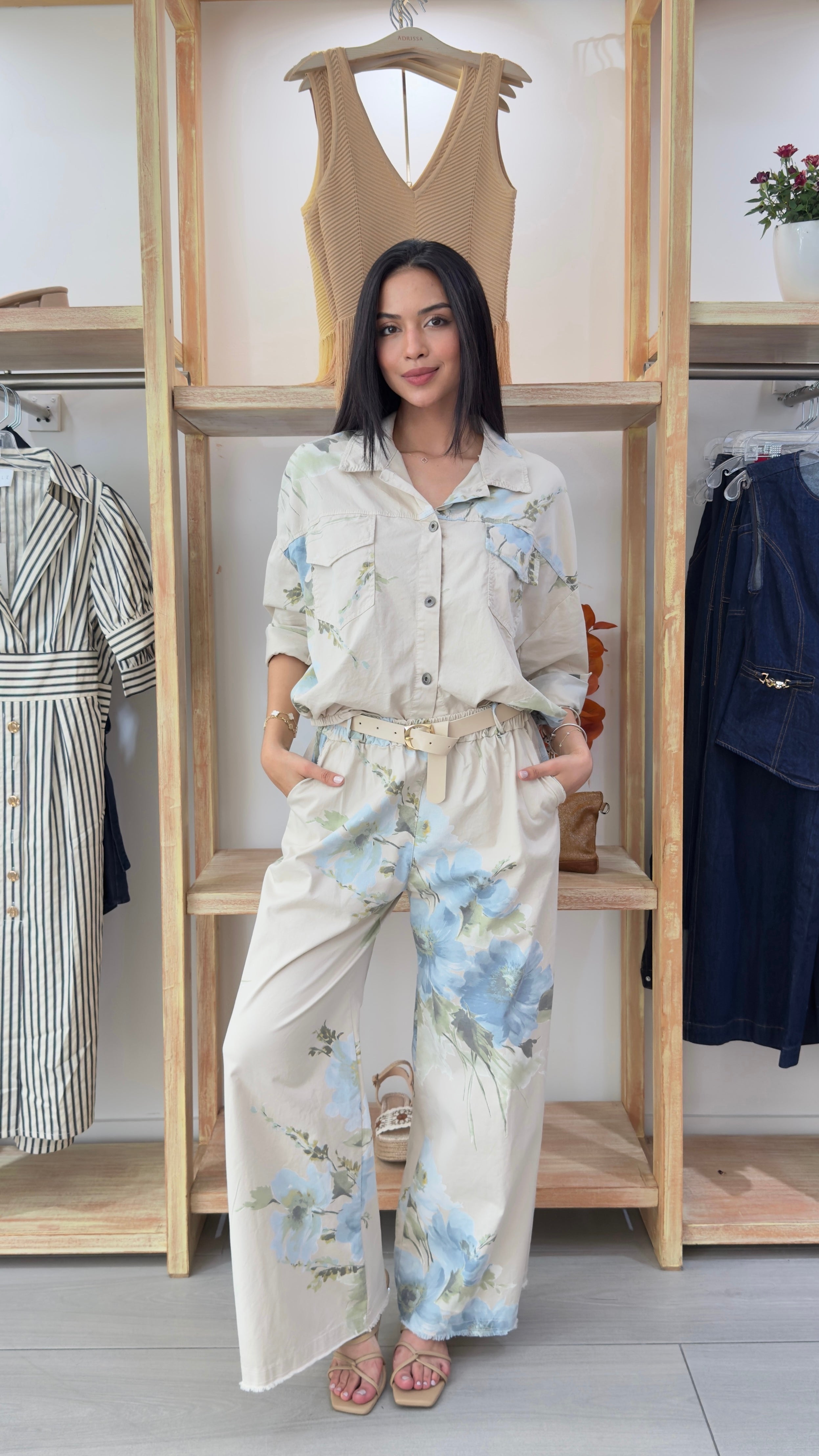 Blue Garden Pant Set