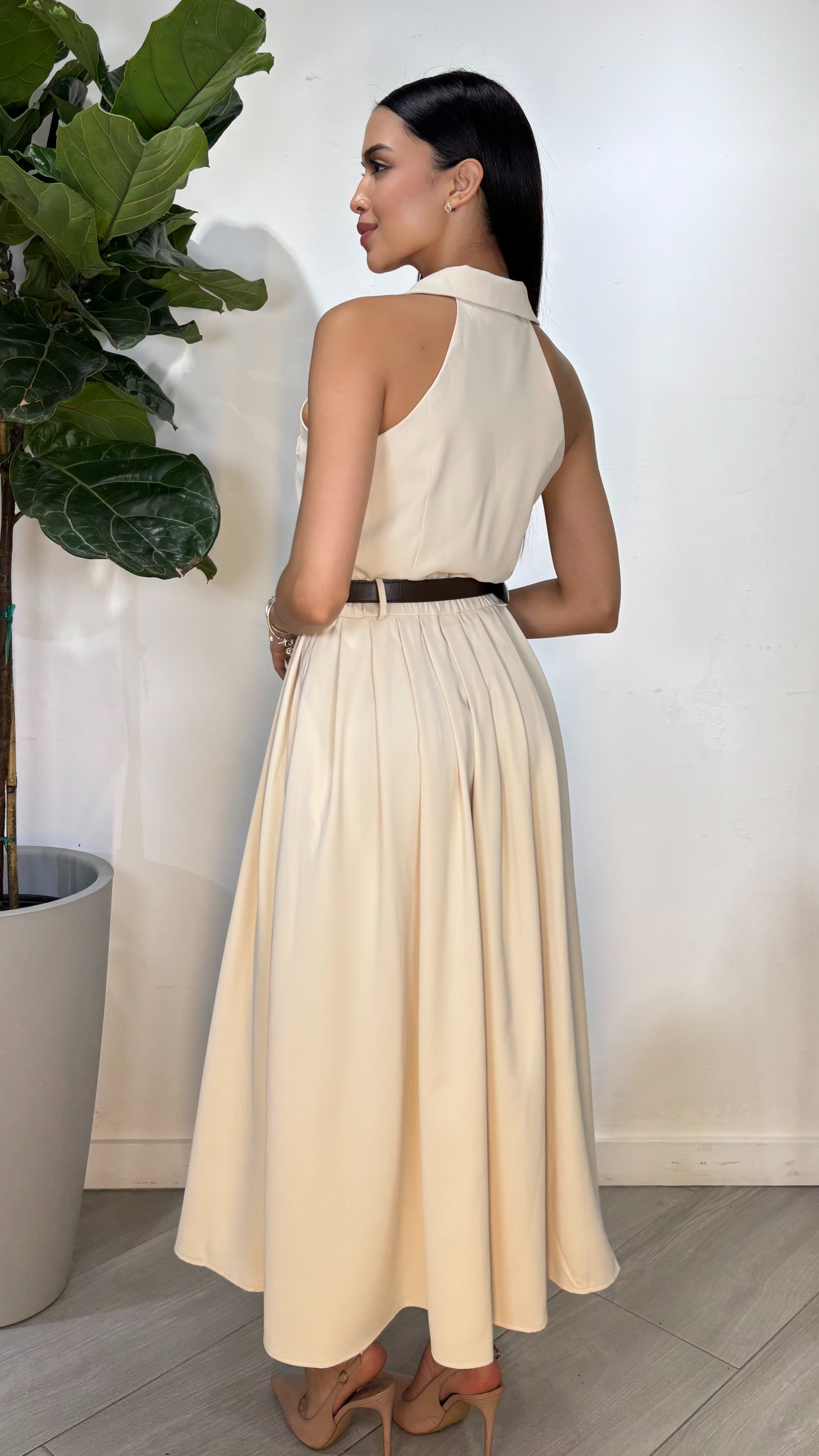 Parisian Elegance Midi Dress