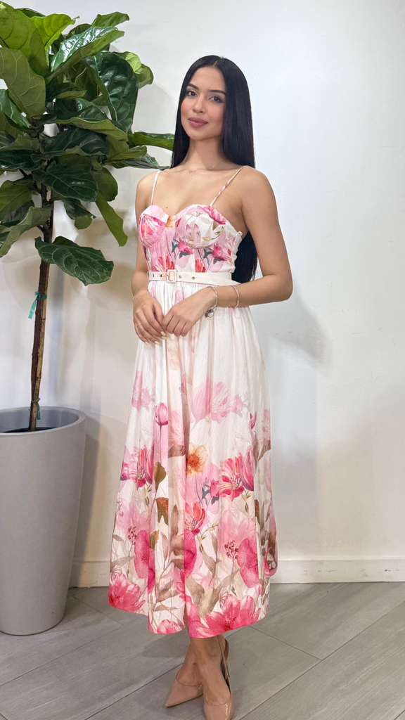 Midi floral dress.
